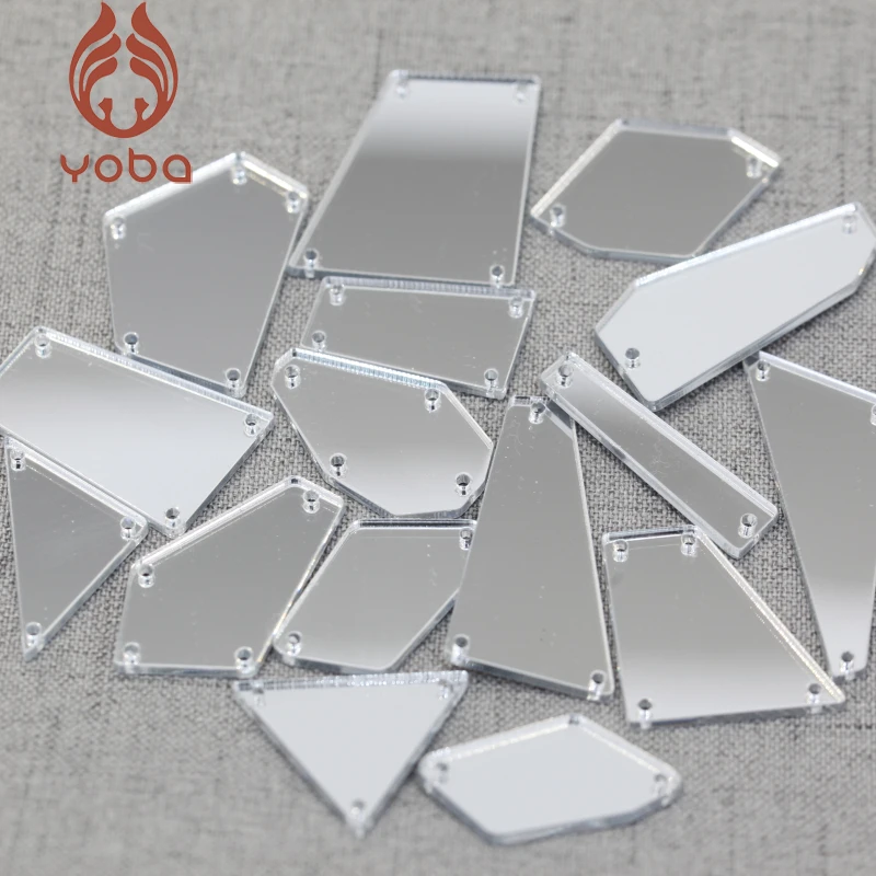 50 шт. новые формы прозрачное зеркало пришить стразы с отверстиями Flatback Акриловые
