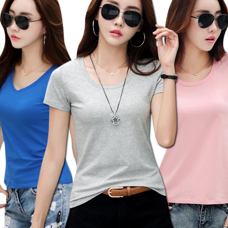 Новинка 2020 хлопковые женские футболки повседневные однотонные летние с коротким