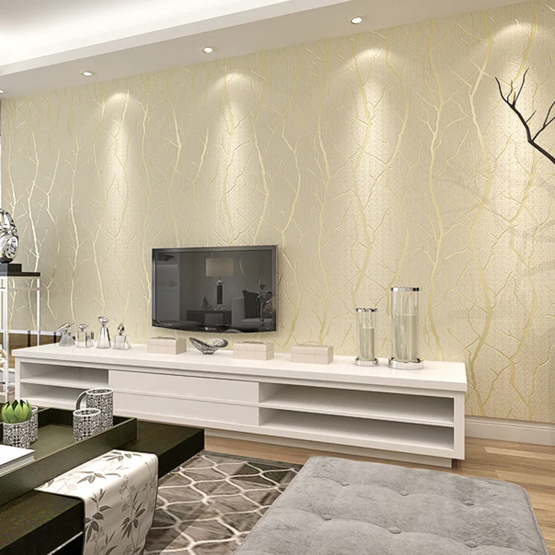 wellyu Modern minimalist thick 3D deerskin cashmere wallpaper living room bedroom sofa background papel de parede | Обустройство дома