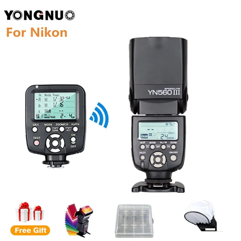 Вспышка YONGNUO YN560III YN560 III Speedlite + YN560TX II для Nikon d3400 d5100 d7200 d7500 d610 d750 d5300 d3100 d7100 d60 d850 |