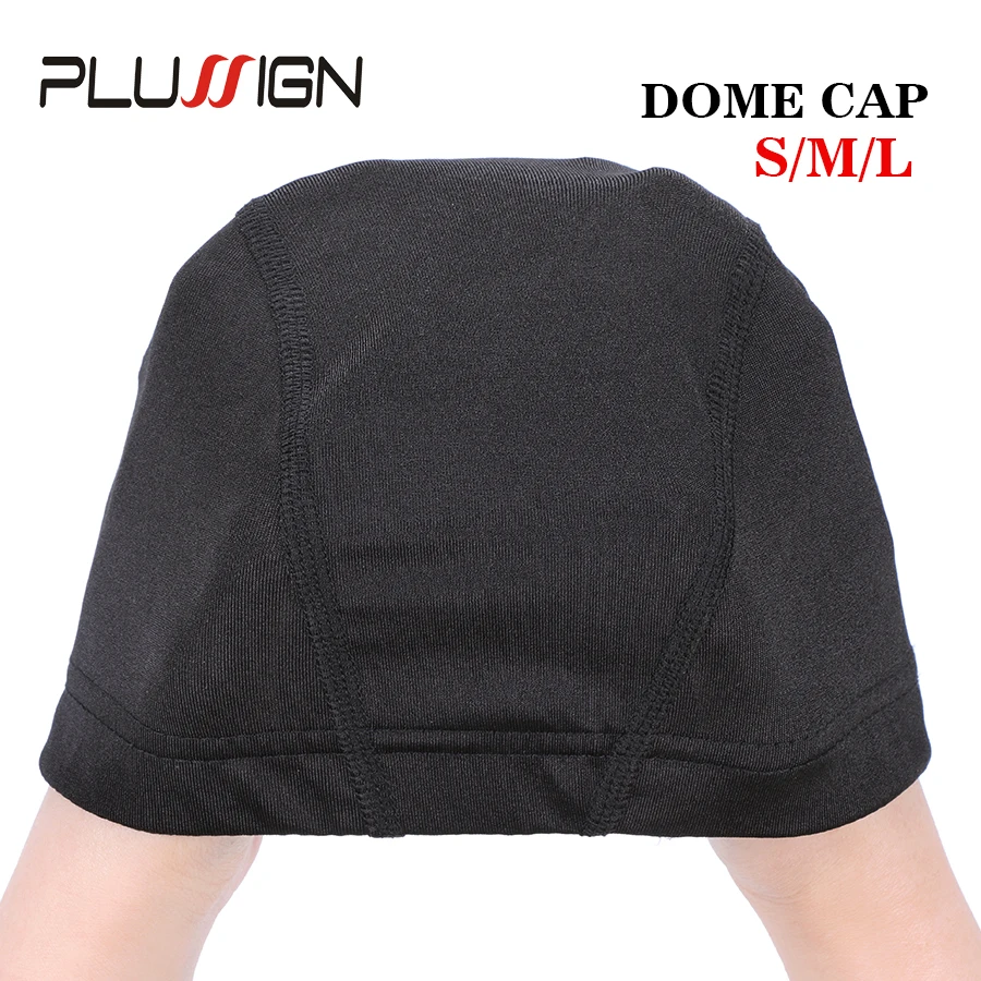 Fast Shipping Plussign Best Popular Dome Wig Cap For Making Wigs Black Small Dome Wig Caps100Pcs Spandex Net Elastic Material