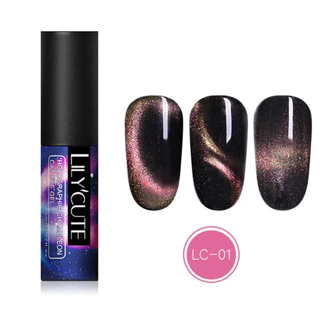 Laser LC-01 LILYCUTE 9D Гель-лак «кошачий глаз» Хамелеон для использования с магнитом гель, Длительное Действие, блестящие лазерные солнцезащитные очки "кошачий глаз" для ногтей замочить от УФ-светодиодный гель Лаки - Цвет: Laser LC-01