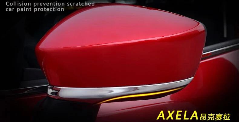 Автомобиль зеркало заднего вида крышки авто отделки для Mazda 3 AXELA 2014 2015 ABS хром 2