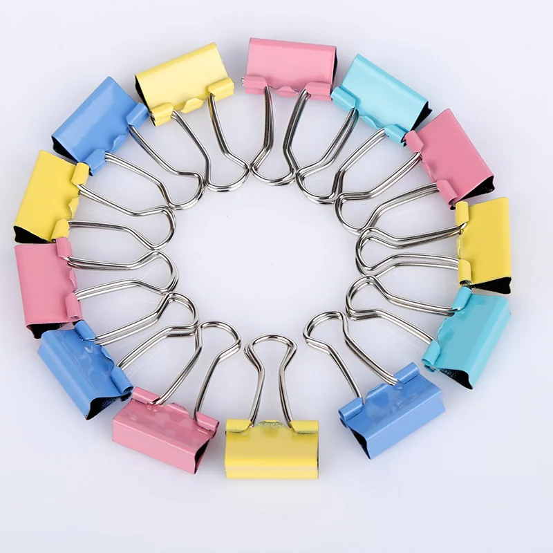 25 шт./лот красочные металлические зажимы для бумаги высокого качества 15 мм