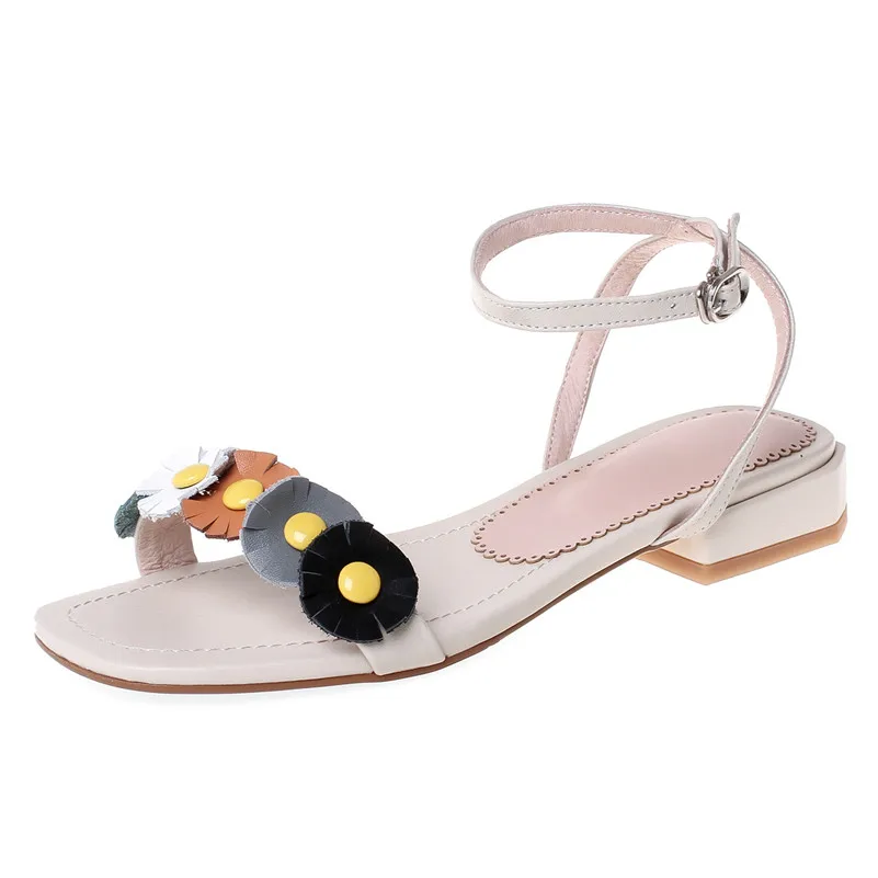 Женские туфли на квадратном каблуке FEDONAS повседневные однотонные сандалии из