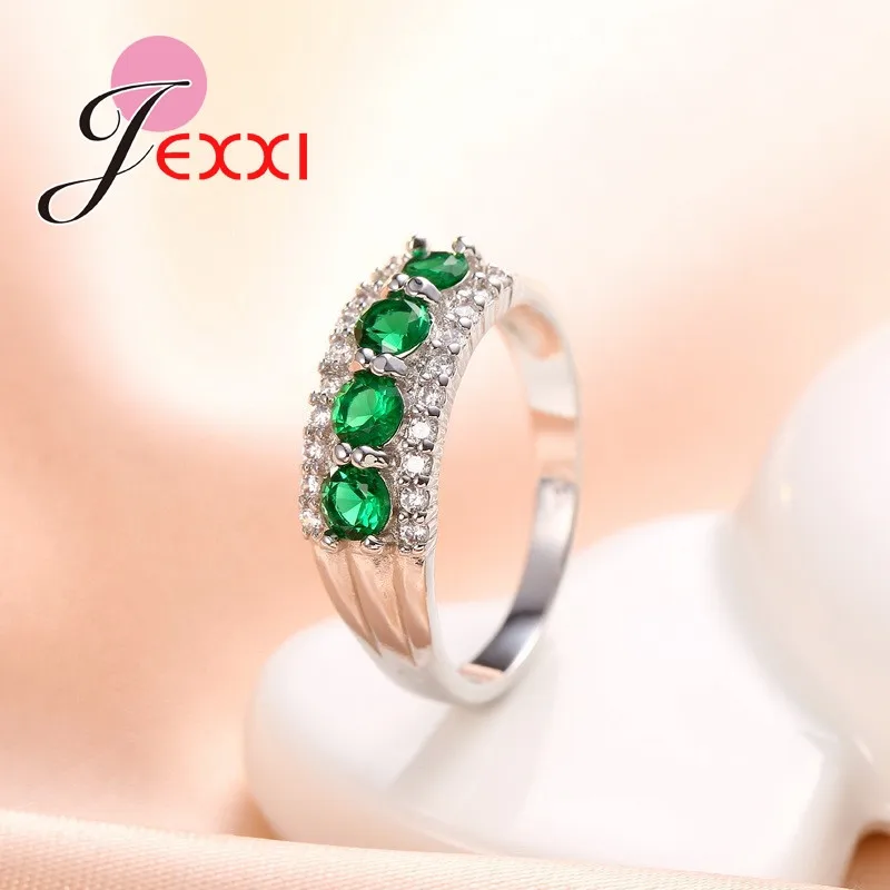 Женское кольцо из серебра 925 пробы с круглым кубическим цирконием|925 sterling silver
