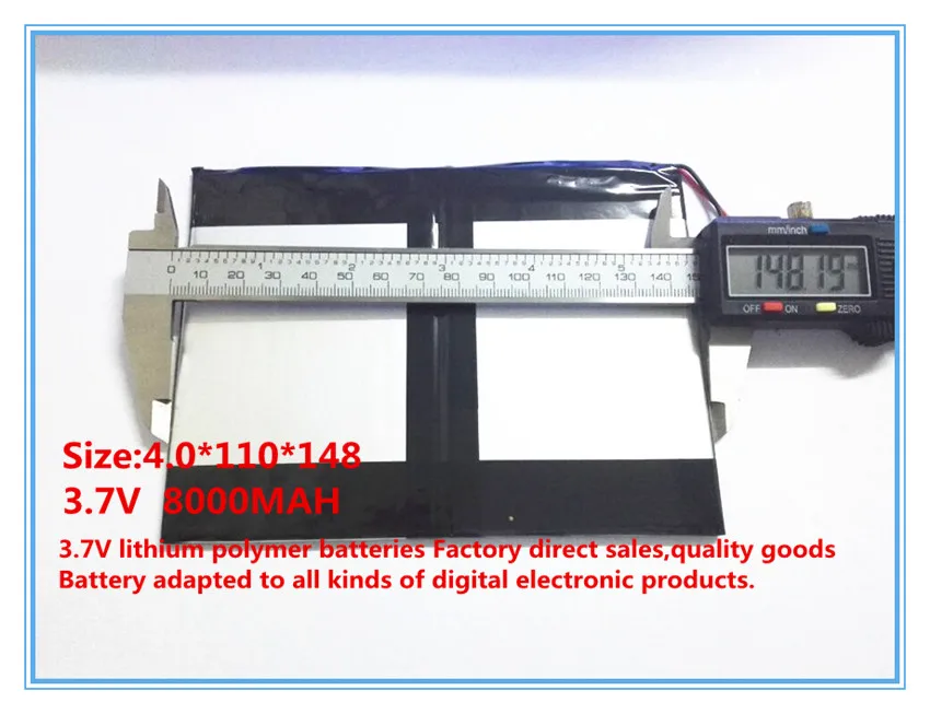 

3.7V,8000mAH,[40110148] PLIB (polymer lithium ion /Li-ion battery) for tablet pc