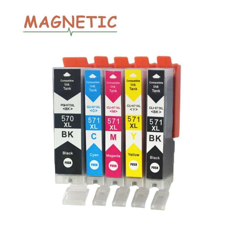 

5x PGI570 Ink Cartridge PGI-570 For Canon PIXMA MG5750 MG5751 MG5752 MG5753 MG6850 MG6851 MG6852 TS5050 TS5051 printer pgi 570