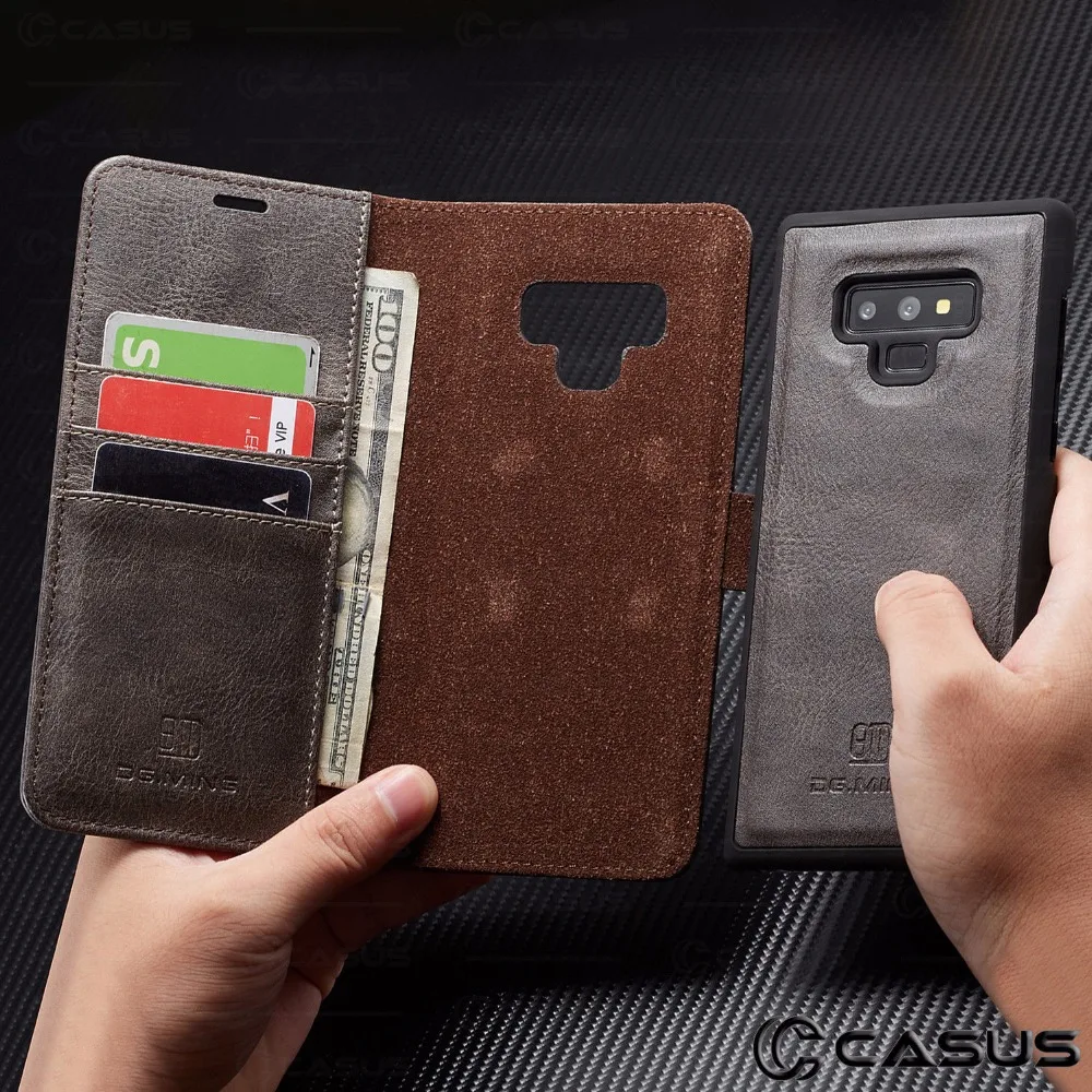 Роскошный чехол из искусственной кожи для Samsung Galaxy Note 9 съемный кошелек Магнитный