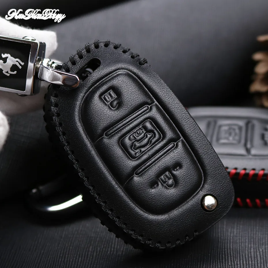KUKAKEY кожаный чехол для автомобильного ключа Hyundai iX20 IX30 IX35 I40 Iix25 Tucson Elantra Verna Sonata