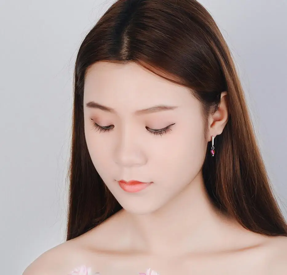 Женские серьги из серебра 925 пробы с цветным камнем|Серьги-гвоздики| |