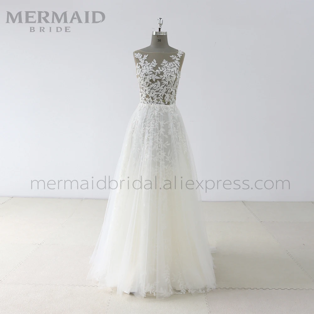 Пляжное кружевное свадебное платье Бохо с открытой спиной | Свадьбы и торжества