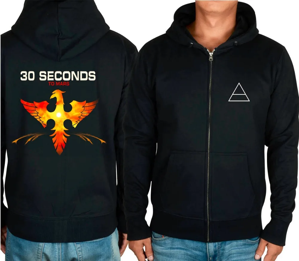 Худи на молнии с 5 рисунками зимняя куртка надписью 30 Seconds to Mars в стиле рок