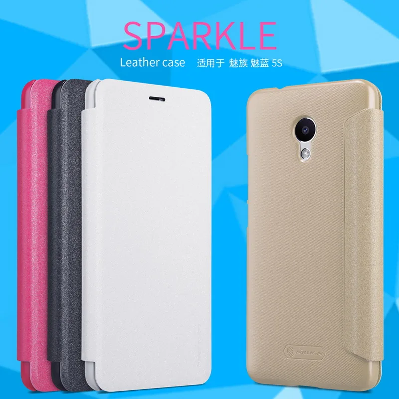 Кожаный чехол книжка для Meizu M5S оригинальный модный флип NILLKIN Sparkle из