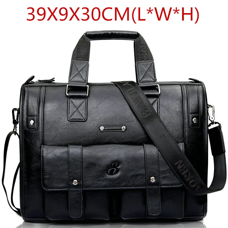 Black Size S Мужской кожаный черный портфель, деловая сумка, сумки-мессенджеры, Мужская винтажная сумка на плечо, мужские большие дорожные сумки для ноутбука - Цвет: Black Size S
