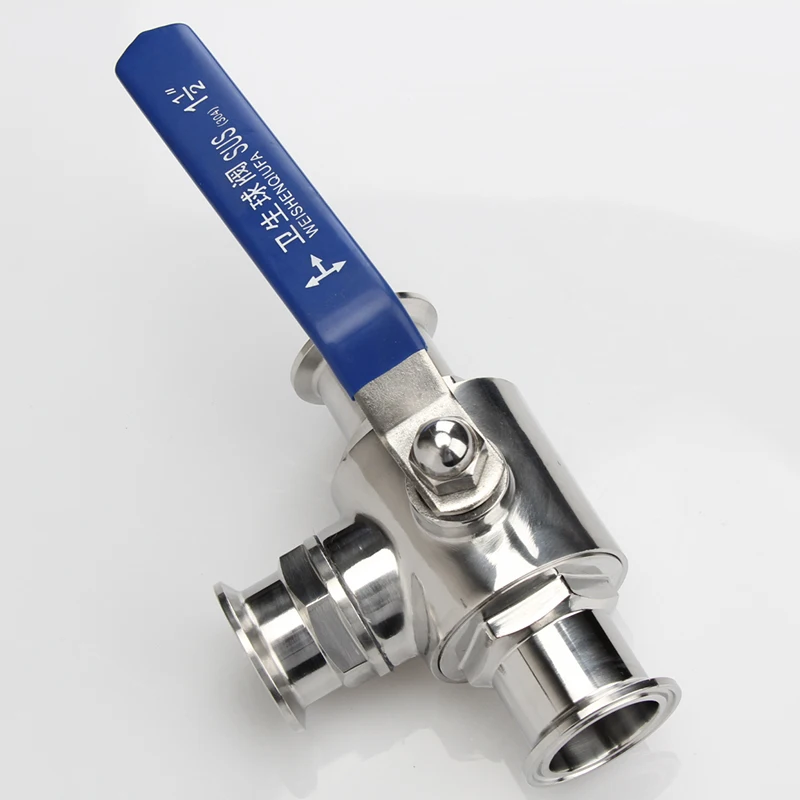 304/316 Stainless Steel 3 Way Sanitary Ball Valve 1&quot T Port Ferrule Type Homebrew Hygiene Grade | Обустройство дома