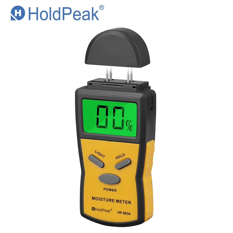 

HoldPeak HP-883A Wood Moisture Meter LED Display Probe Measure Tpye 50mm Induction Depth Back light Data hold Auto Power off