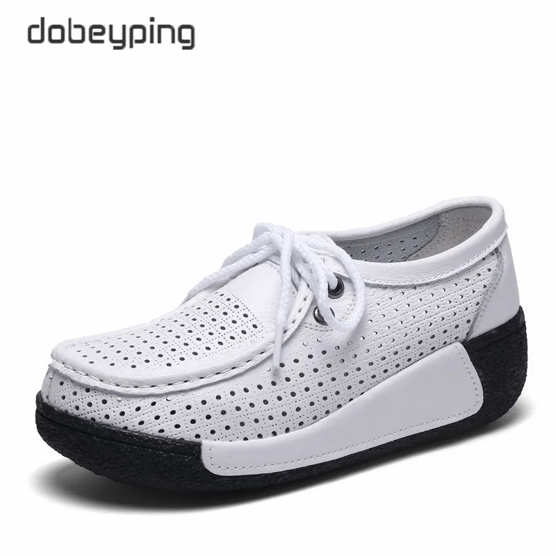 Dobeyping новые женские зимние туфли из натуральной кожи повседневные на плоской