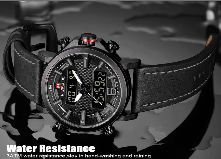 Naviforce часы военные часы Мужские Роскошные водонепроницаемые Модные светодиодные цифровые часы мужские наручные часы