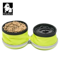 truelove collapsible 2 way use dog bowl double for food mat travel waterproof foldable running walking hiking camping tlt2351