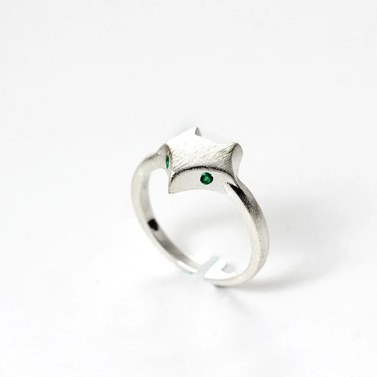 Женские винтажные кольца из серебра 100% пробы с лисой|adjustable rings for women|fox ringrings women |