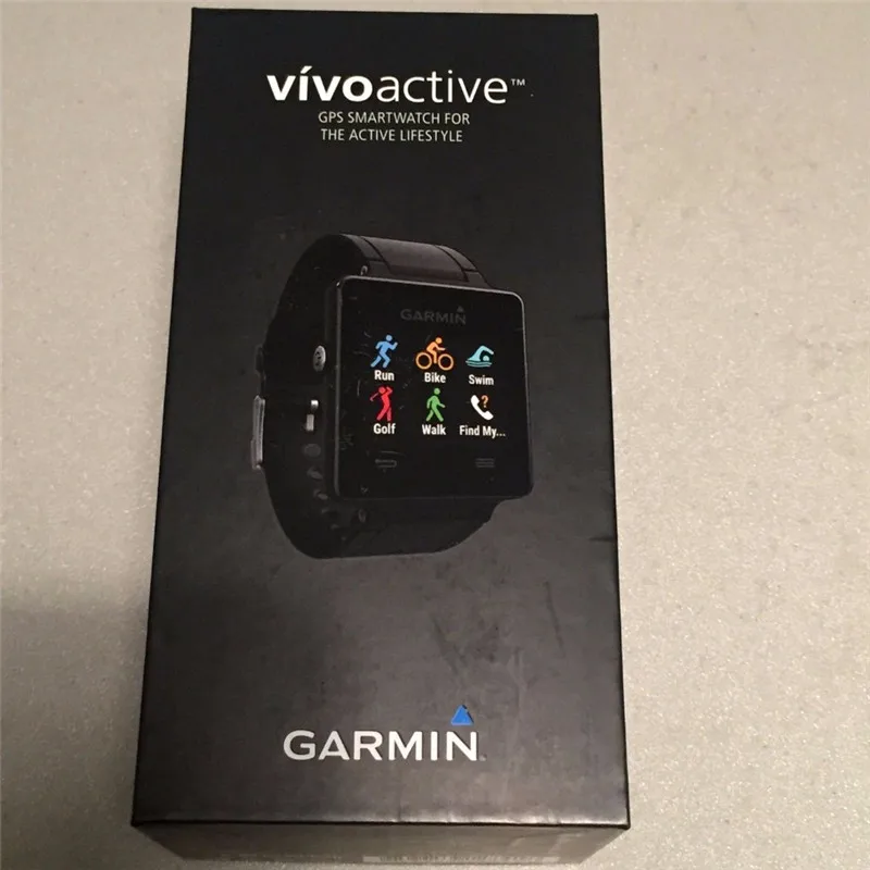 Часы Garmin VivoActive HR с пульсометром черные стандартный размер 010 01605 03 для езды на