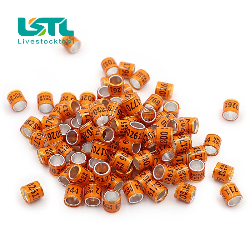 100 шт. разноцветное кольцо для птиц и голубей со словами 2020 лет долговечное фазана