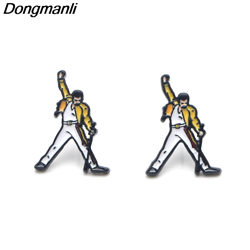 P3591 Dongmanli Freddie Mercury серьги гвоздики для женщин Эмаль Нержавеющая сталь пирсинг ювелирные изделия из Кореи для девушек