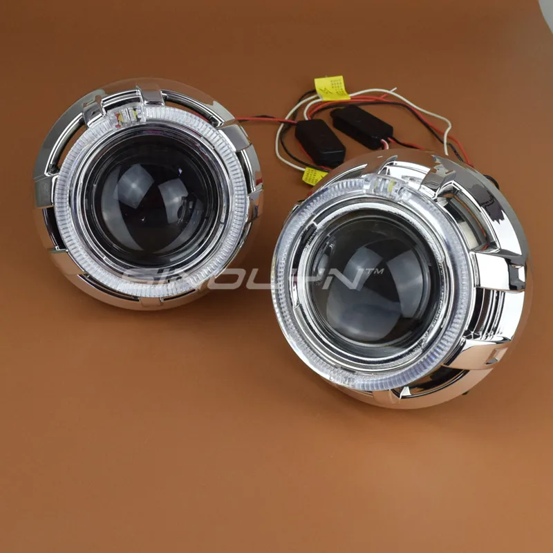 Sinolyn прожекторные фары линзы D2S HID Биксеноновые линзы 3,0 Koito Q5 металлические ангельские глазки DRL автомобильные аксессуары модификация