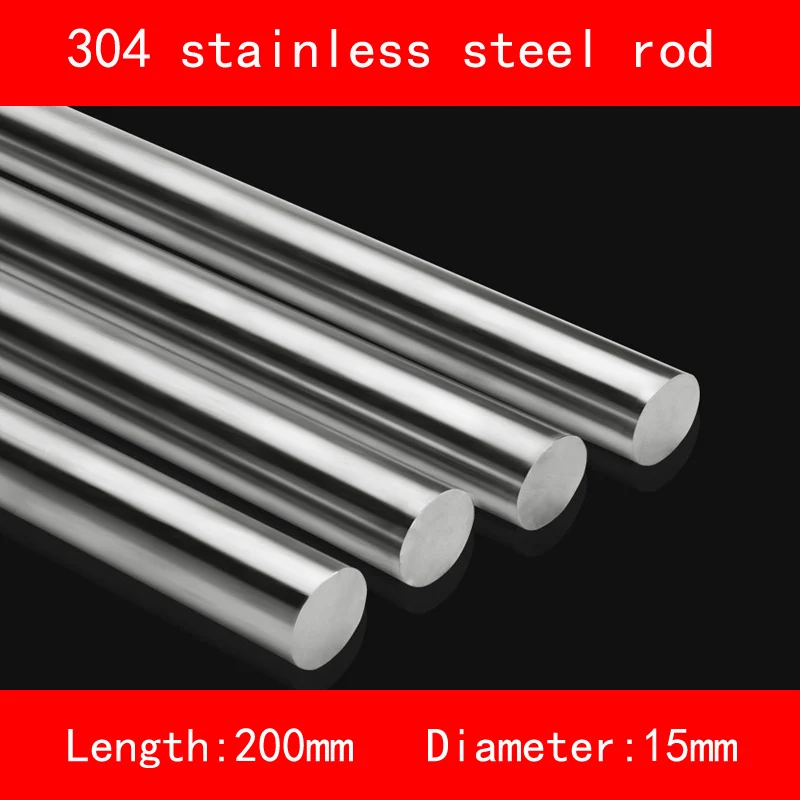 Купи Smooth surface anti-corrosion 304 Stainless steel rod diameter 15mm length 200mm за 1,543 рублей в магазине AliExpress