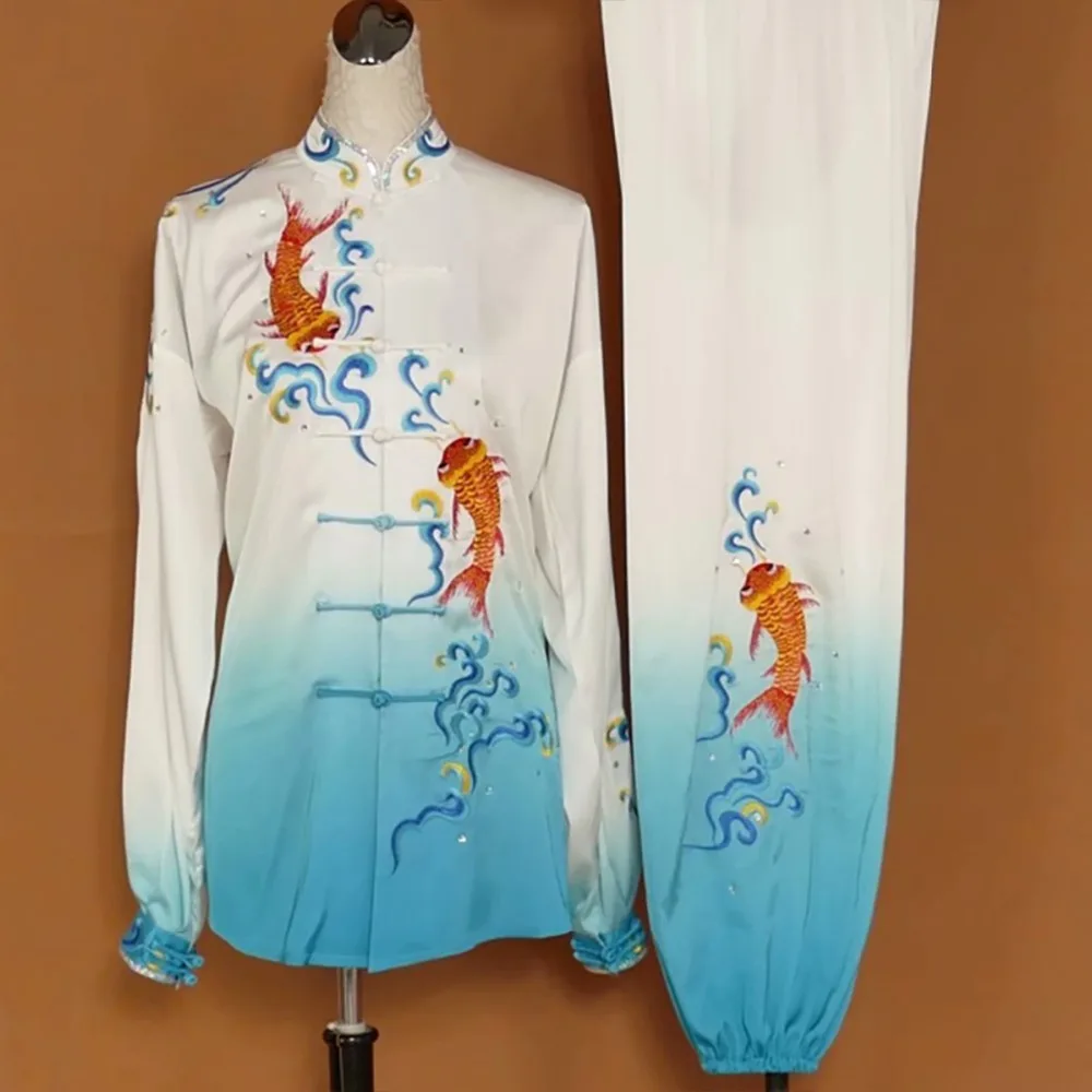 Wushu taichi одежда тайцзи changquan Униформа боевые искусства соревнования вышитые