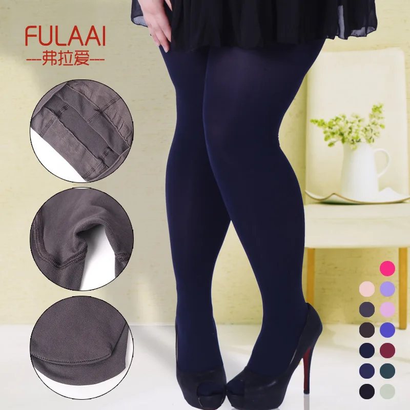Big size 280D Sexy Full Foot Women's Long Stockings Velvet pantyhose Ultra-thin thick warm stretch 10color Free Shipping | Женская