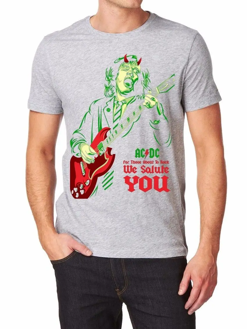 AC/DC Rock band Logo T-shirt Men Shirt print by EPSON Loose Clothes |