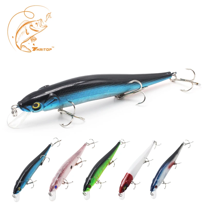 

Thritop Fishing Lures of High Quality Sharp Hook 120mm 13.5g with 5 Different Colors TP051 Minnow Lure Artificial Bait Fishing