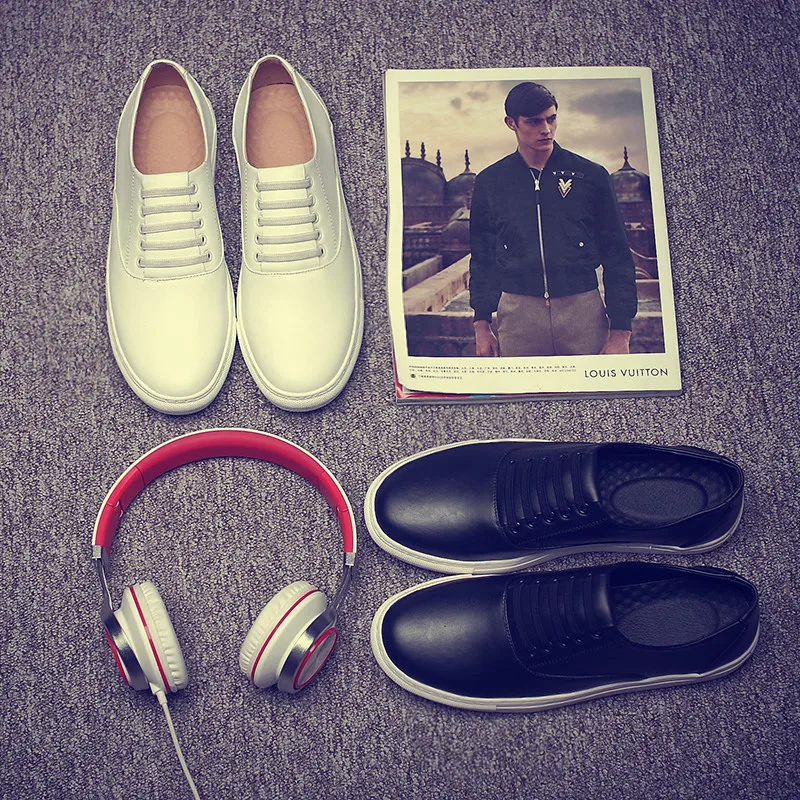 Летняя мужская обувь новая модная кожаная Повседневные Дышащие корейские туфли