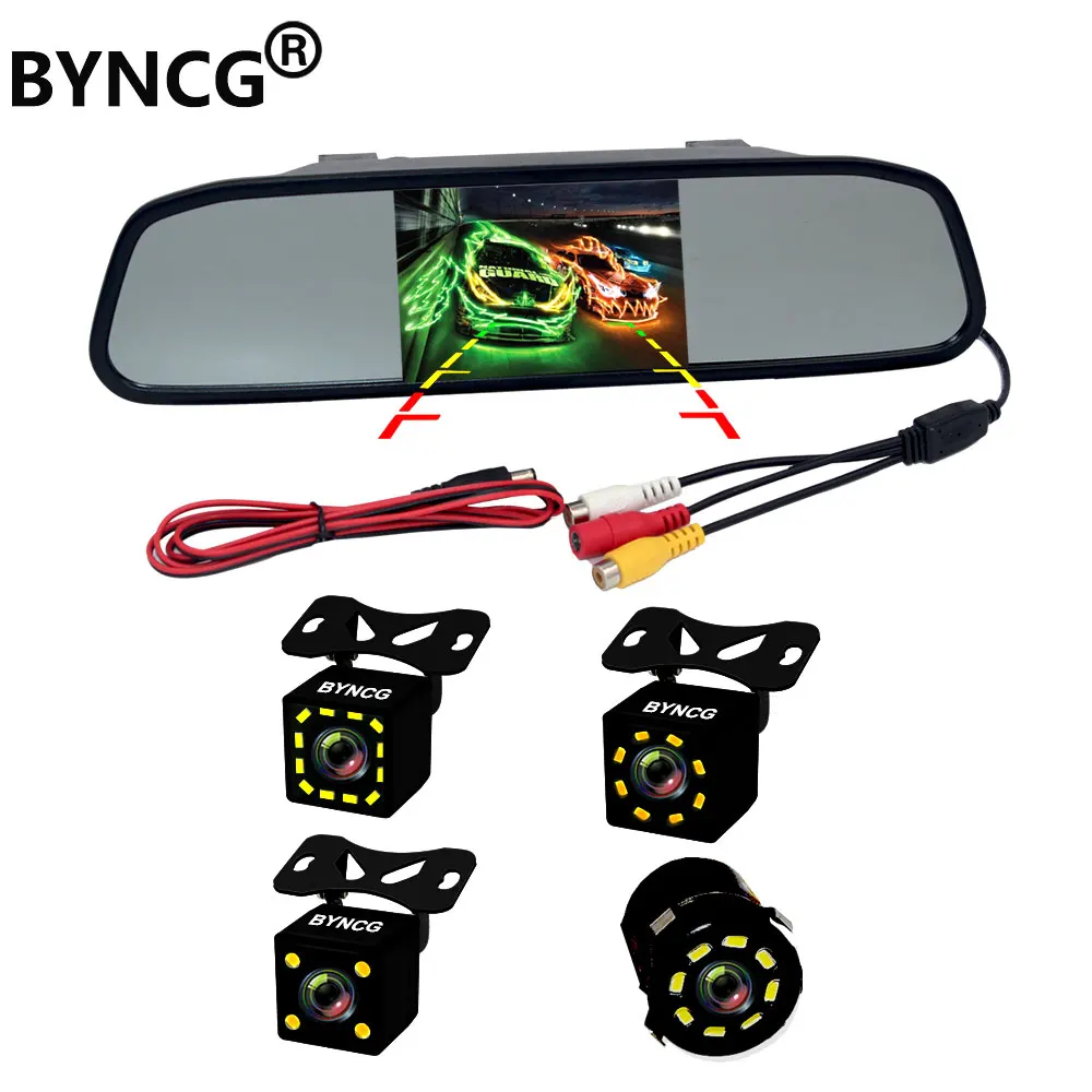 4.3&quot Car Rearview Mirror Monitor Auto Parking System + LED Night Vision Backup Reverse Camera CCD Rear View | Автомобили и
