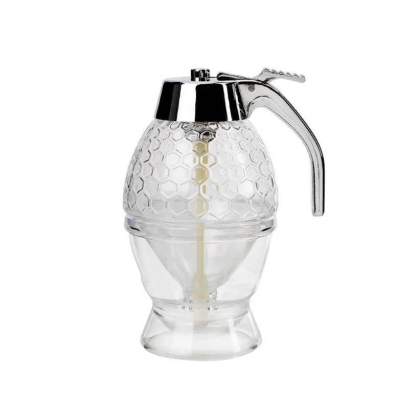 Кристалл дозатор меда и грелка набор пчелы капельного выдавливания бутылка мед банка контейнер горшок для хранения Подставка держатель сироп горшок банка 3