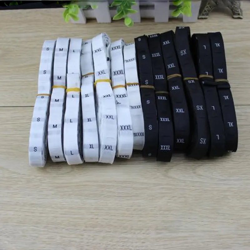 8 рулонов/партия (3600 шт.) Женская тканая бирка для одежды цвет белый или черный 7