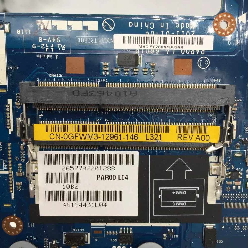 Высокое качество для CN 0GFWM3 GFWM3 M17X R3 Материнская плата ноутбука HP Pavilion HM67 SLJ4N PAR00 LA