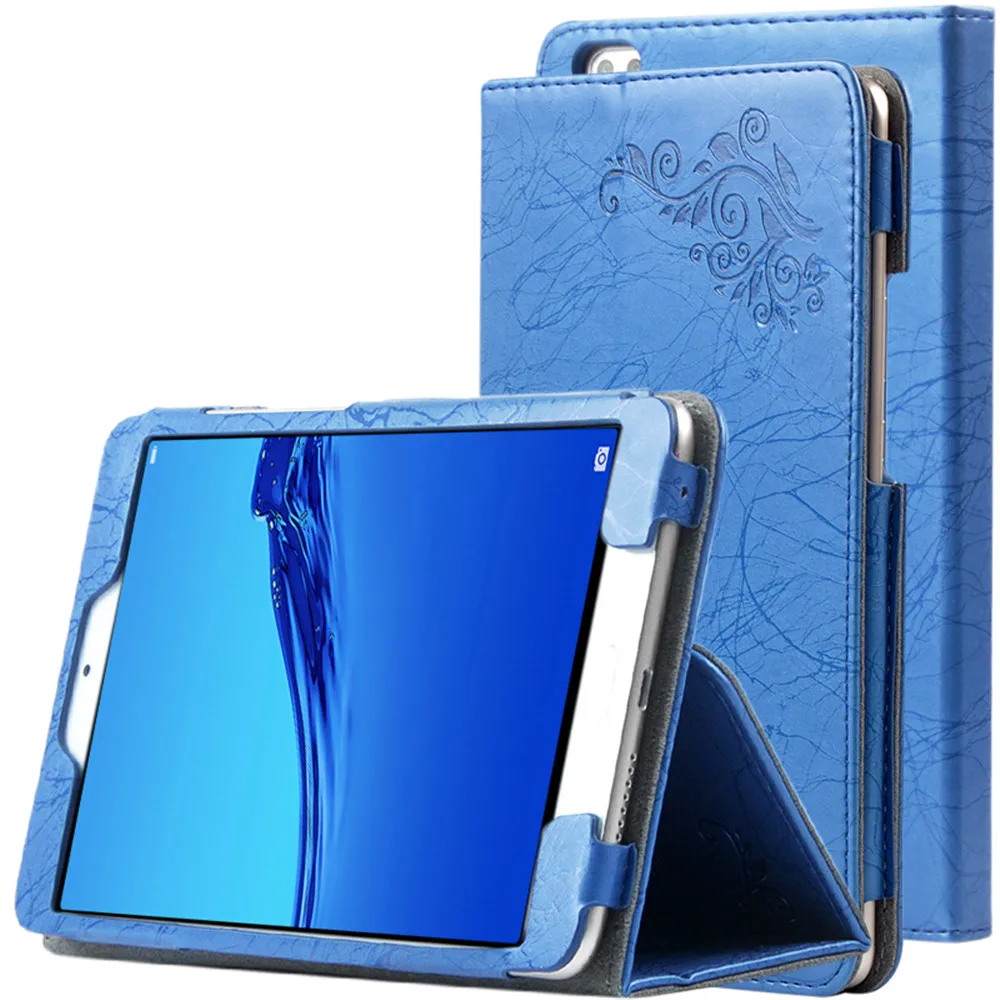 Чехол книжка из искусственной кожи с однотонным принтом для Huawei Honor WaterPlay HDL W09 Al00 8