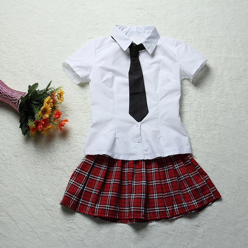 SESERIA M L Sexy Plaid Skirt Schoolgirl Women Cosplay Student Uniforms Suits School Costume | Тематическая одежда и