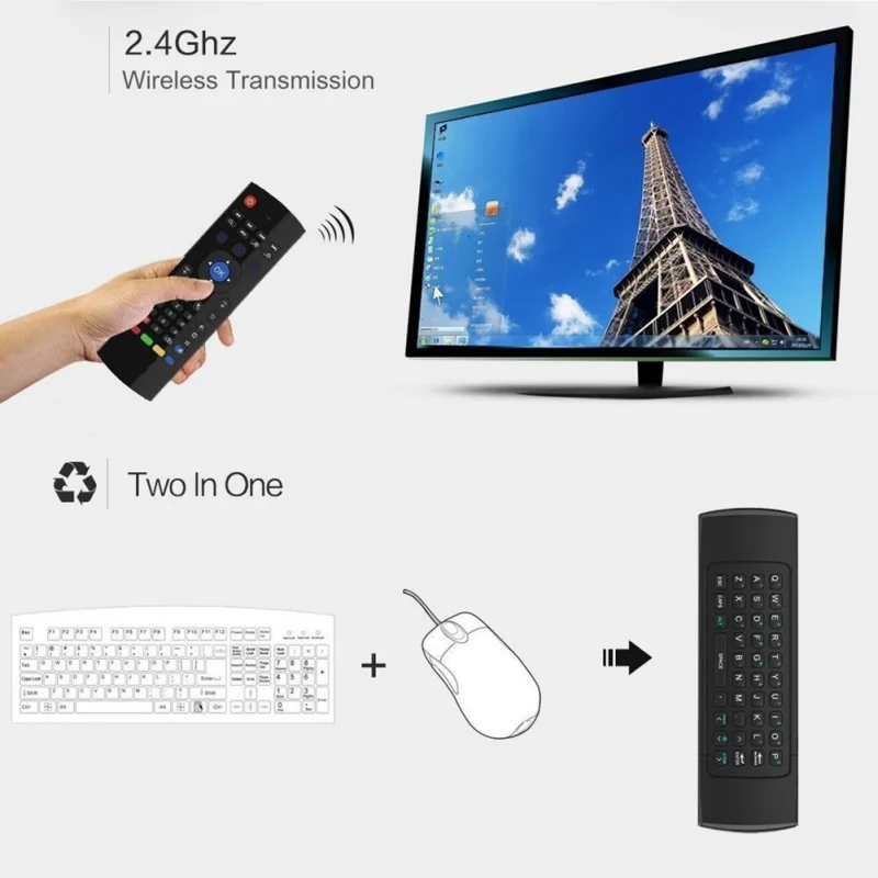2 4 GHz Беспроводная Клавиатура Fly Air Mouse английская версия с ИК и умным пультом