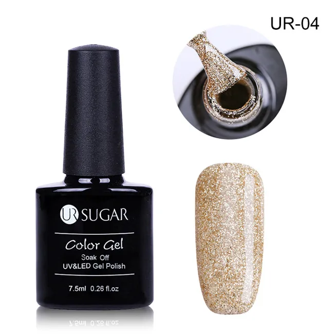 Ur Sugar 7,5 мл кристальный блеск УФ-гель для ногтей Золотая серия УФ светодиодный Гель-лак замачиваемый долговечный маникюрный лак для ногтей - Цвет: UR-04