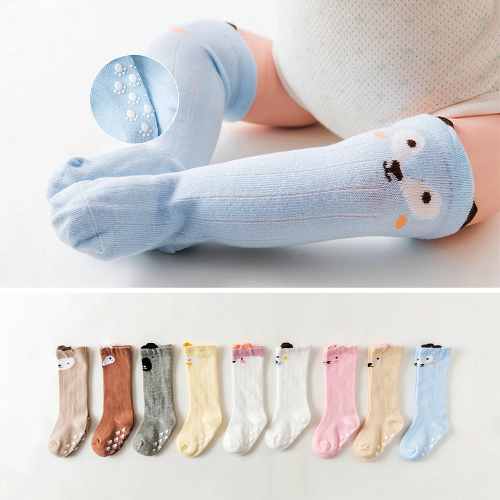 Детские Нескользящие носки От 0 до 3 лет Хлопковые гольфы для новорожденных