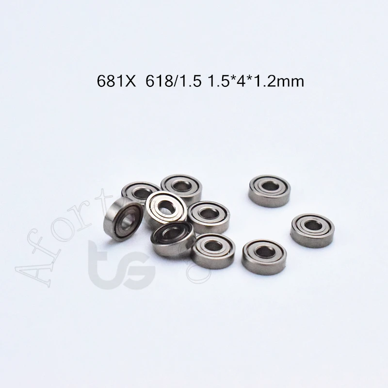 

681zz 618/1.5 1.5*4*1.2(mm) 10pieces 681 bearing free shipping ABEC-5 bearings 10pcs Metal Sealed Mini chrome steel bearing