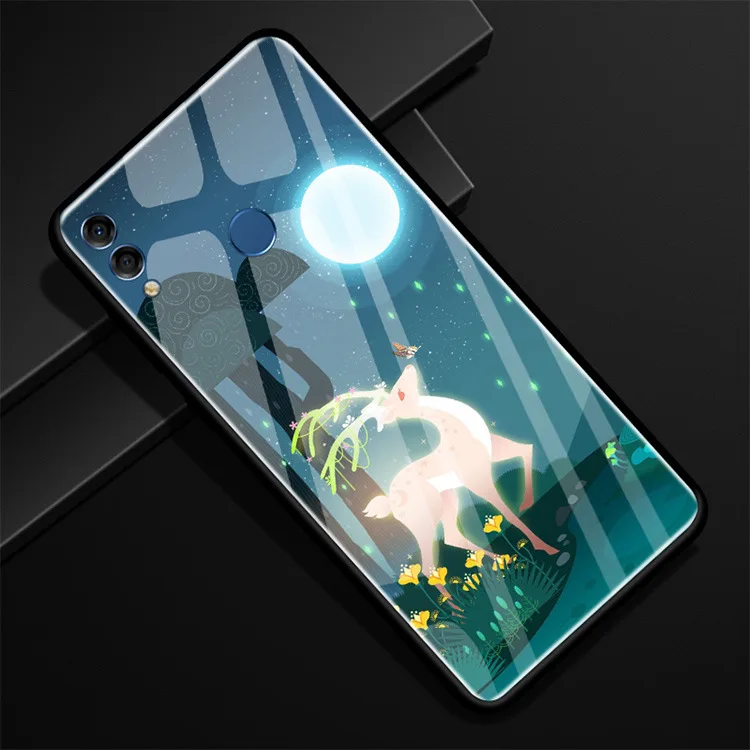Чехол из закаленного стекла для huawei Honor 8X, черный силиконовый чехол-бампер для huawei Honor 8X X8 8X6,5"