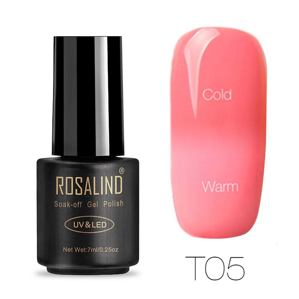 05 ROSALIND, 7 мл, Гель-лак для ногтей, меняющий температуру, гель для ногтей, дизайн ногтей, УФ светодиодный лак для ногтей, качественный Гель-лак для макияжа - Цвет: 05