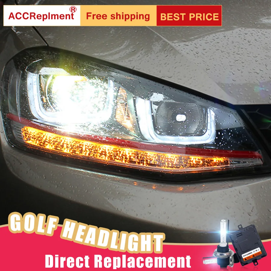 2 шт. светодиодный ные фары для VW Golf 7 2013 2014 Автомобильные ангельские глазки