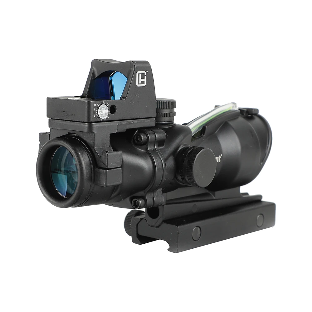 Ohhunt 4X32 Riflescope BDC шеврон сетка настоящий волоконный красный зеленый освещенный прицел с красной точкой зрения для cal. 223. 308 винтовка