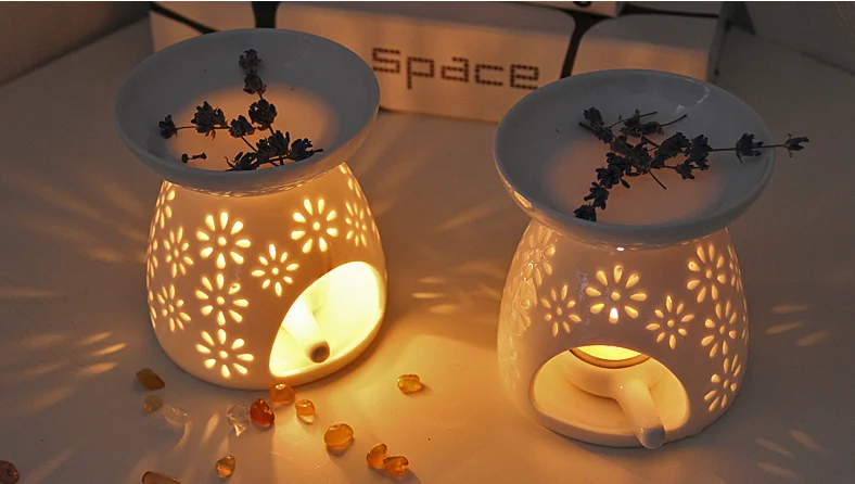 Керамическая ароматическая лампа эфирное масло горелки курильница с выбитой